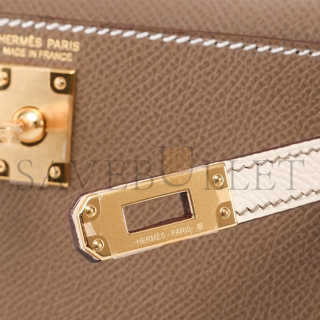 HERMÈS MASTER MINI KELLY 20 II ETOUPE CRAEI VEAU EPSOM WITH BRUSHED GOLD HARDWARE (19*12*5.5cm) 